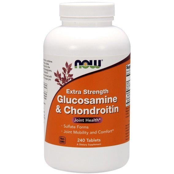 Препарат для суглобів та зв'язок NOW Foods Glucosamine & Chondroitin Extra Strength 240 Tabs