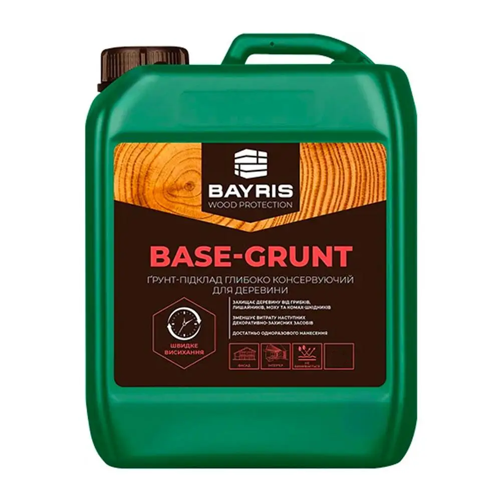 Ґрунт-підкладка для деревини Bayris BASE-GRUNT 5 л (27809550) - фото 1 Ґрунт-підкладка для деревини Bayris BASE-GRUNT 5 л (27809550) - фото 1