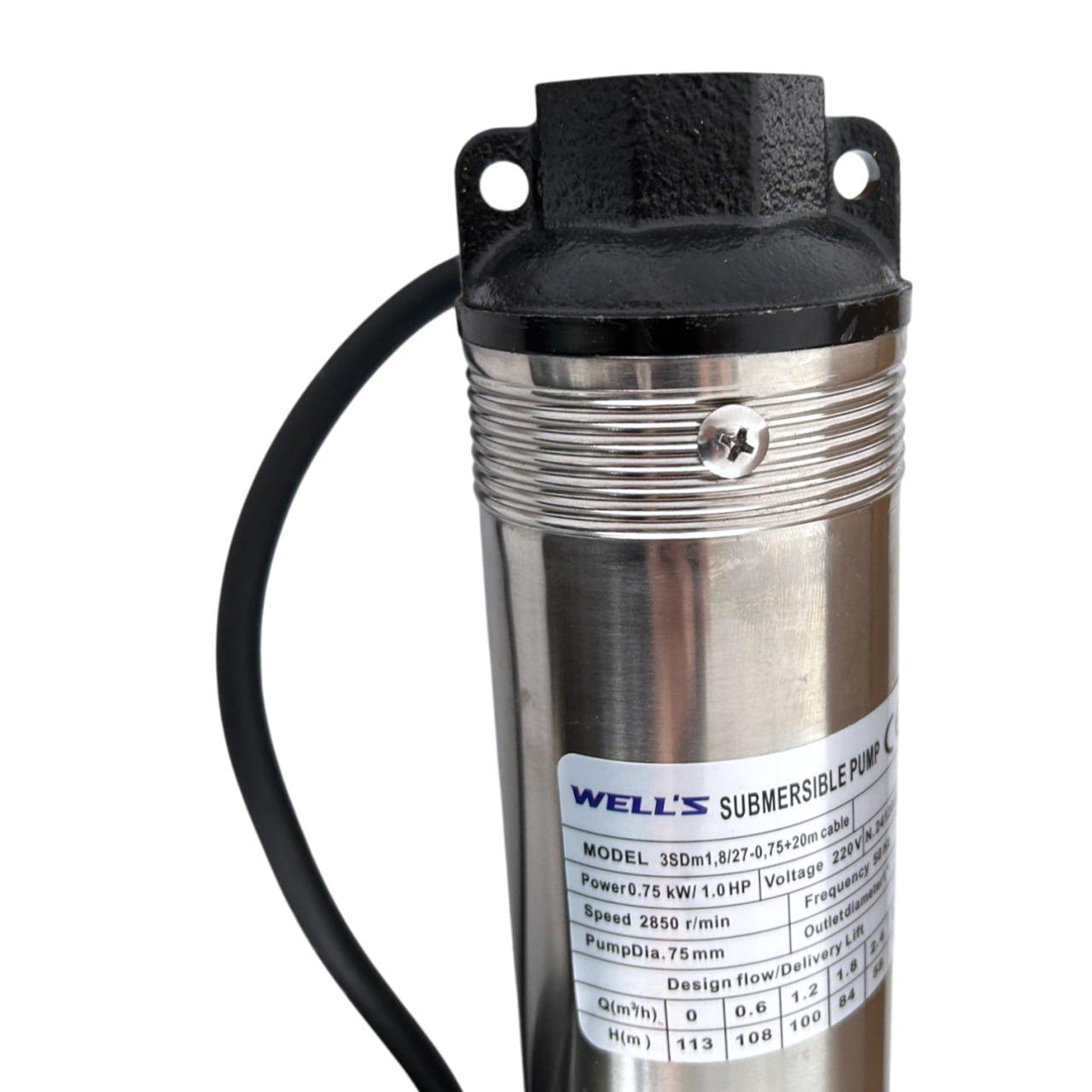 Насос 3SDm1,8/27-0,75 Well's центробежный для скважин - фото 3 Насос 3SDm1,8/27-0,75 Well's центробежный для скважин - фото 3