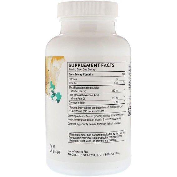 Омега 3 Thorne Research Omega-3 with CoQ10 90 Gel Caps - фото 2