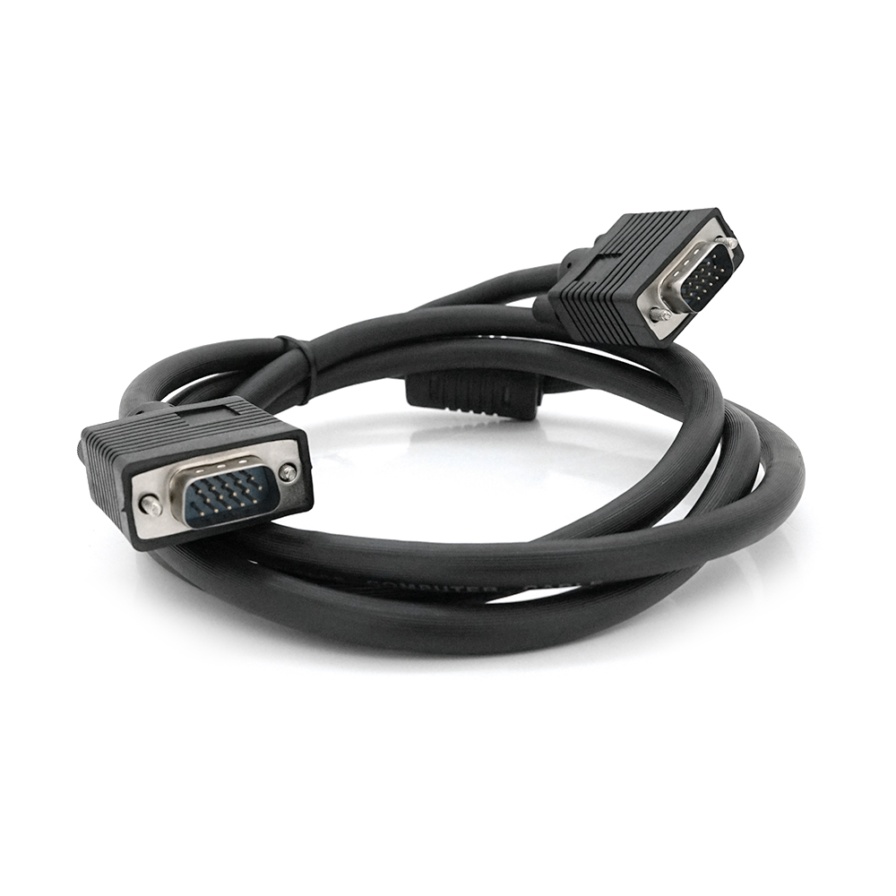 Кабель Merlion VGA male to male ферритовый фильтр 1,5 м Черный (9063)