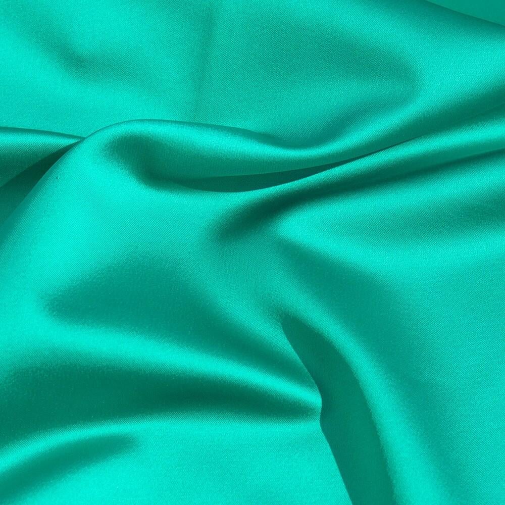 Тканина костюмна атласна Scarlett Темна бірюза (10006)