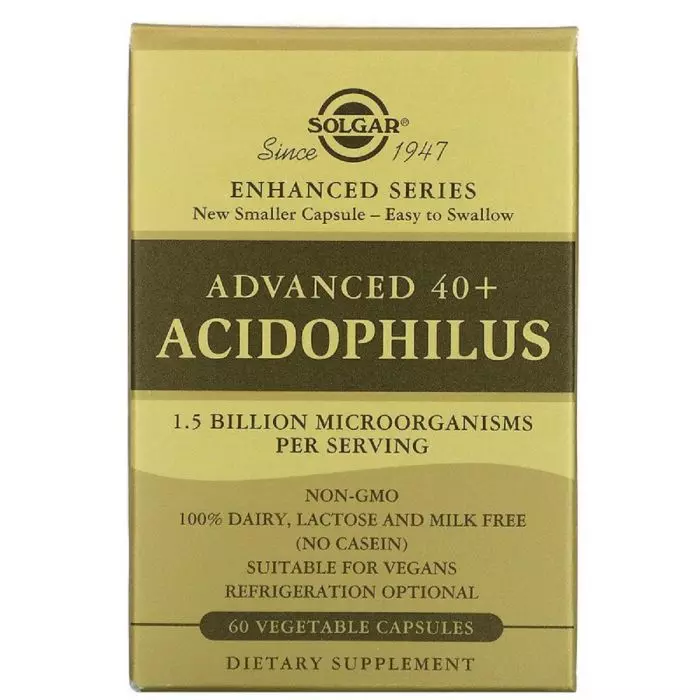 Пробіотики Solgar Advanced 40+ Acidophilus 60 капсул (SOL00027)