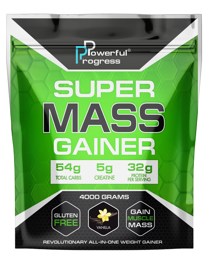 Гейнер высокобелковый для набора массы Powerful Progress Mass Gainer Ваниль 4 кг