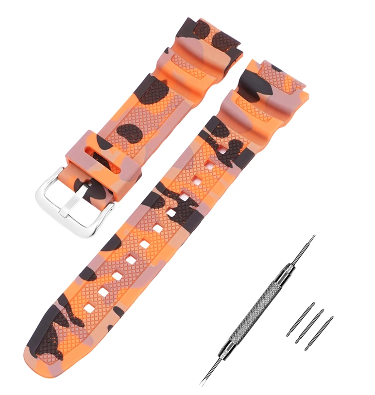 Ремінець для Casio G-Shock AQ-S800/AE-1200 Camo Orange SL (3884)