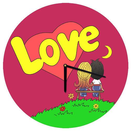 Часы настенные круглые Presentville Love 36 см Красный (CHR O 17LV004)