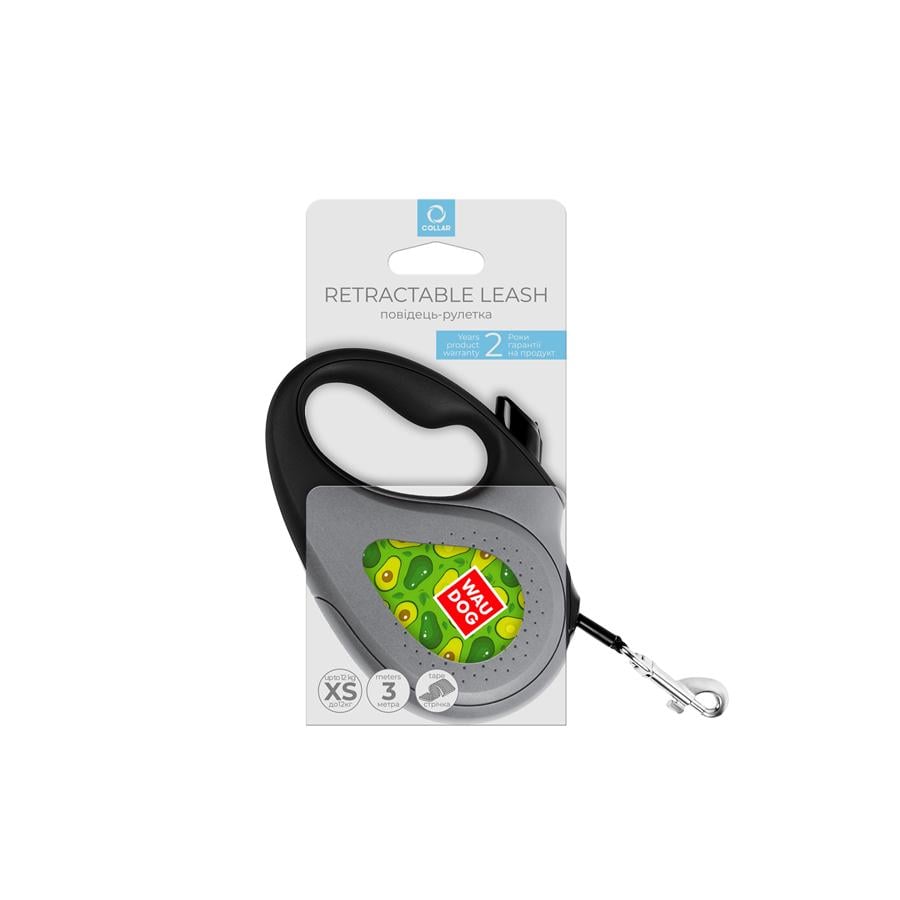 Поводок-рулетка для собак Waudog R-leash Авокадо светоотражающая лента XS до 12 кг 3 м Black (8123-0048-01) - фото 4