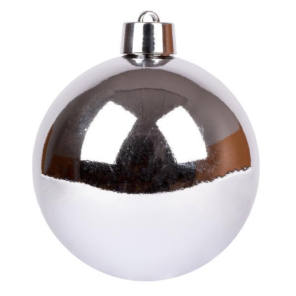 Куля новорічна Novogod’Ko пластик 30 см глянець Срібний (974082)