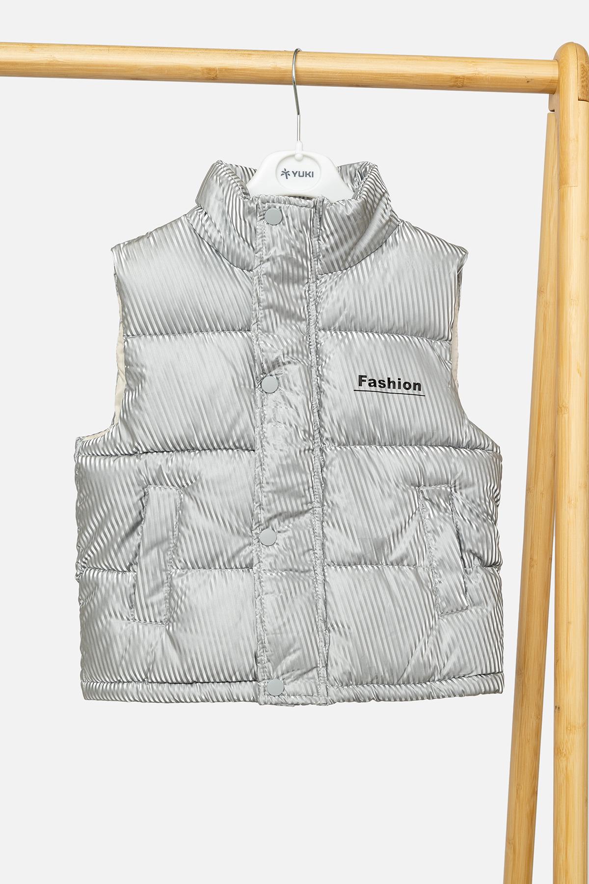 Жилет для девочки утепленный 128 см Серый (SKT000965774)