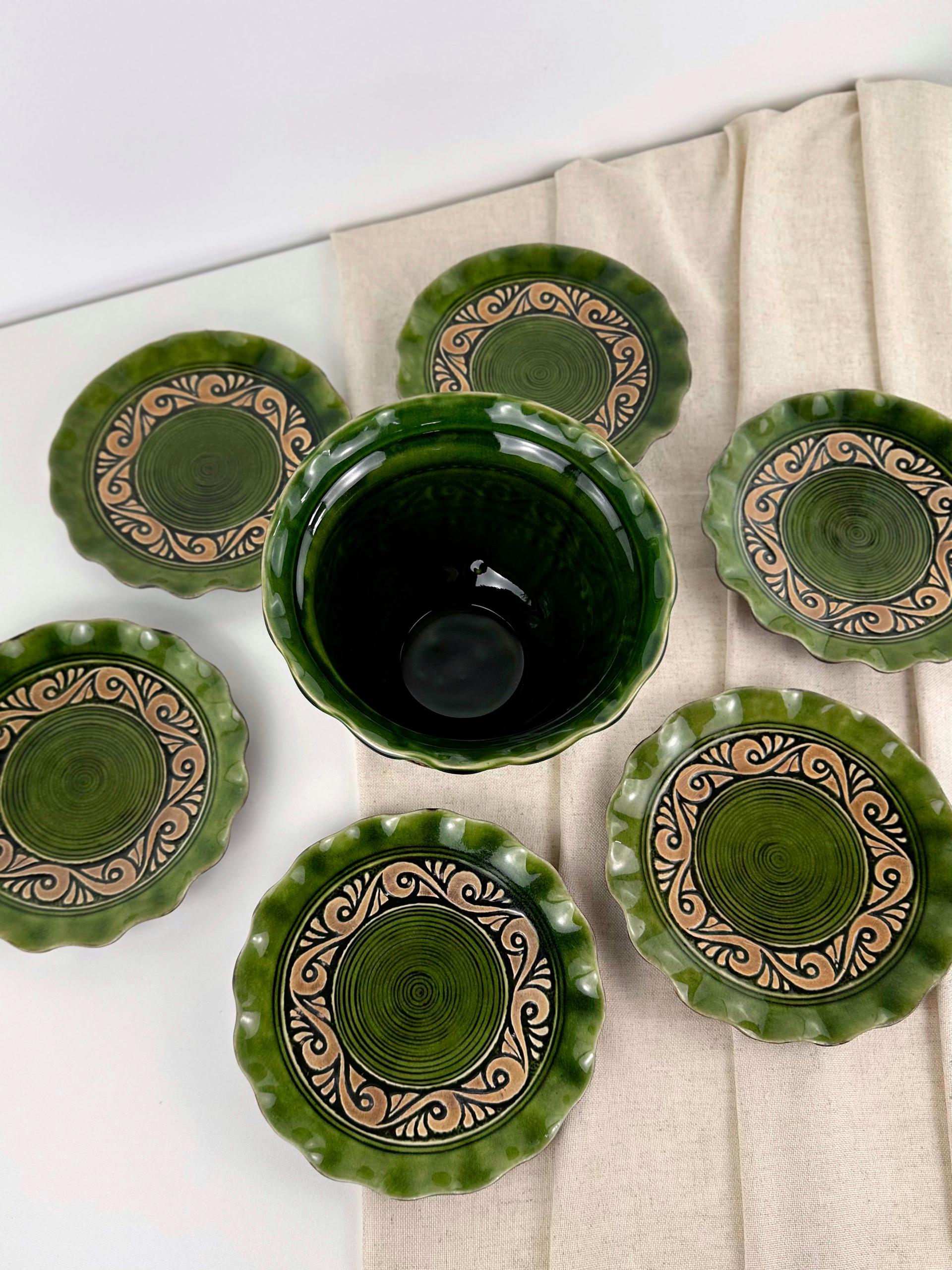 Набор глиняной посуды Рождественский для кутьи Гражда на 6 человек Коричневый (17019-38) - фото 8