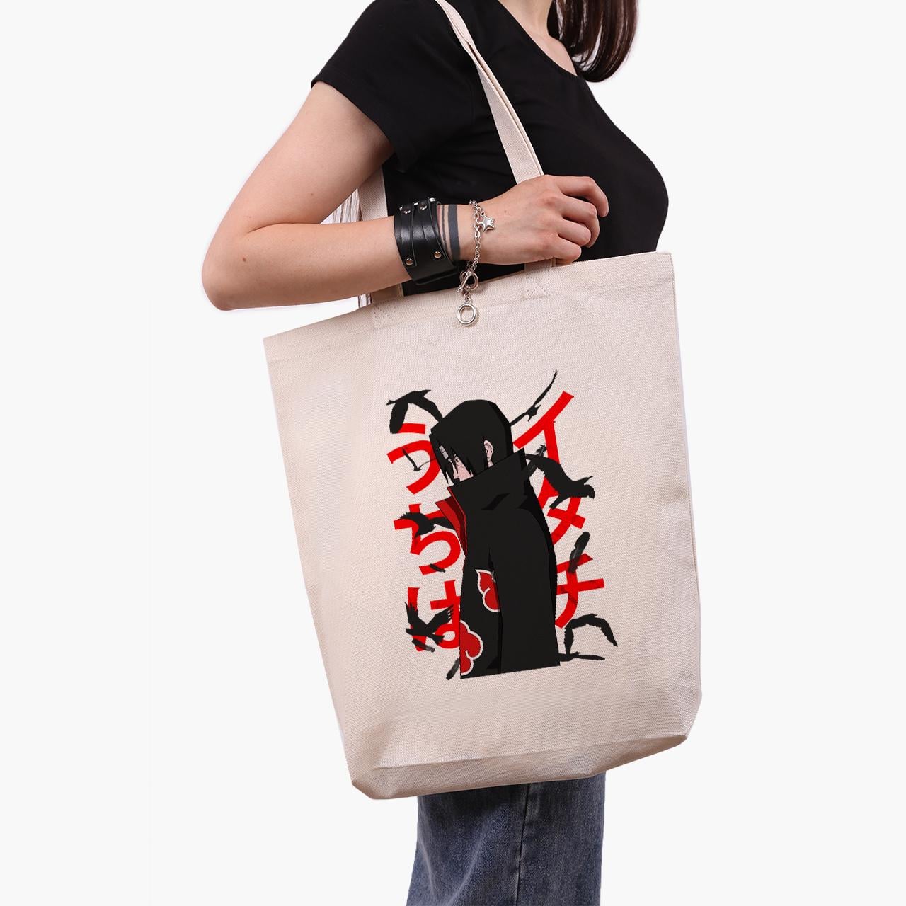 Эко сумка шоппер Itachi Uchiha 41x39x8 см Бежевый (9227-2817-WTD)