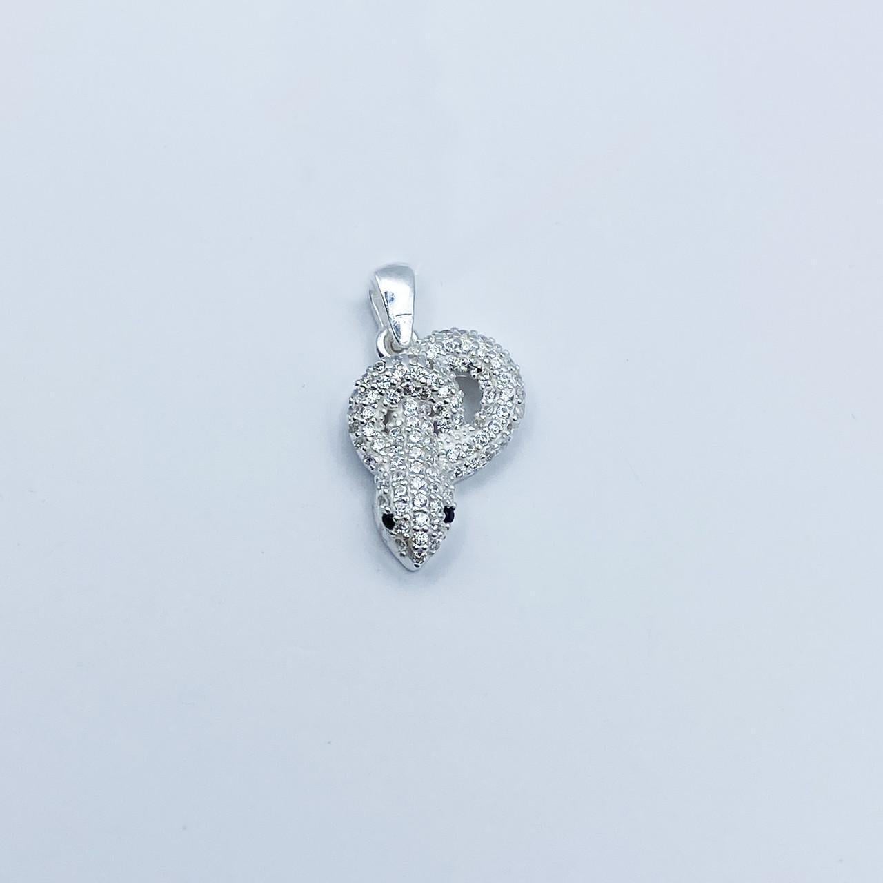 Серебряный кулон с кубическим цирконием Змея 1,9 г (2095771481)