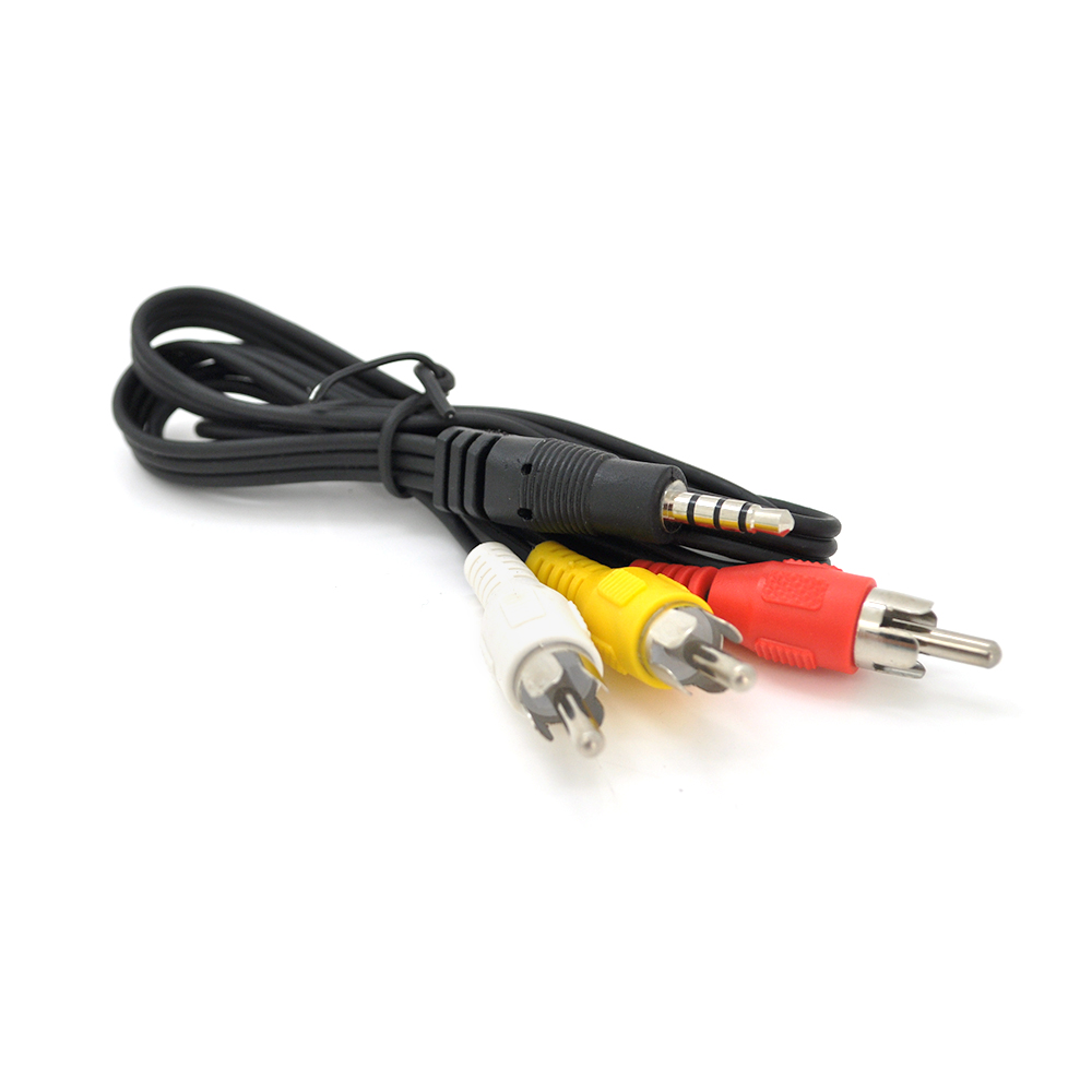 Кабель VOLTRONIC 3,5 мм Jack на 3 RCA 0,5 м Чорний (21522)