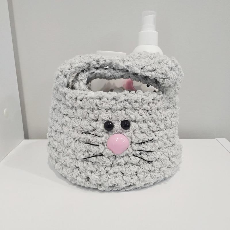 Вязаная корзина для мелочей ручной работы 15х12 см (23563-Нов)