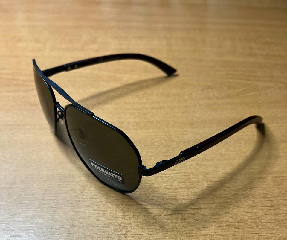 Солнцезащитные очки мужские Polaroid 2025 Aviator UV400 поляризационные антибликовые Серо-зеленый (ec1258d8) - фото 3