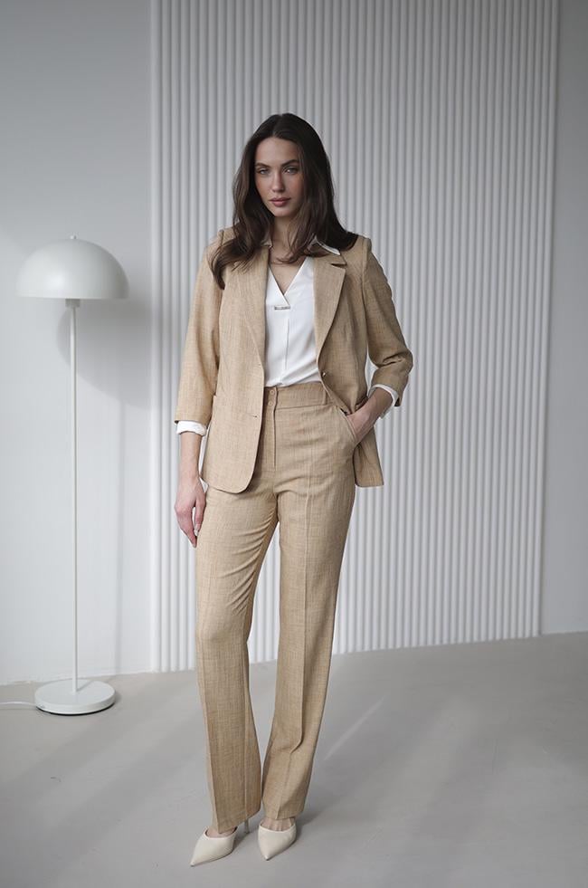 Костюм Lipar 4125 двойка классический пиджак/брюки р. 44 Бежевый (16887399)