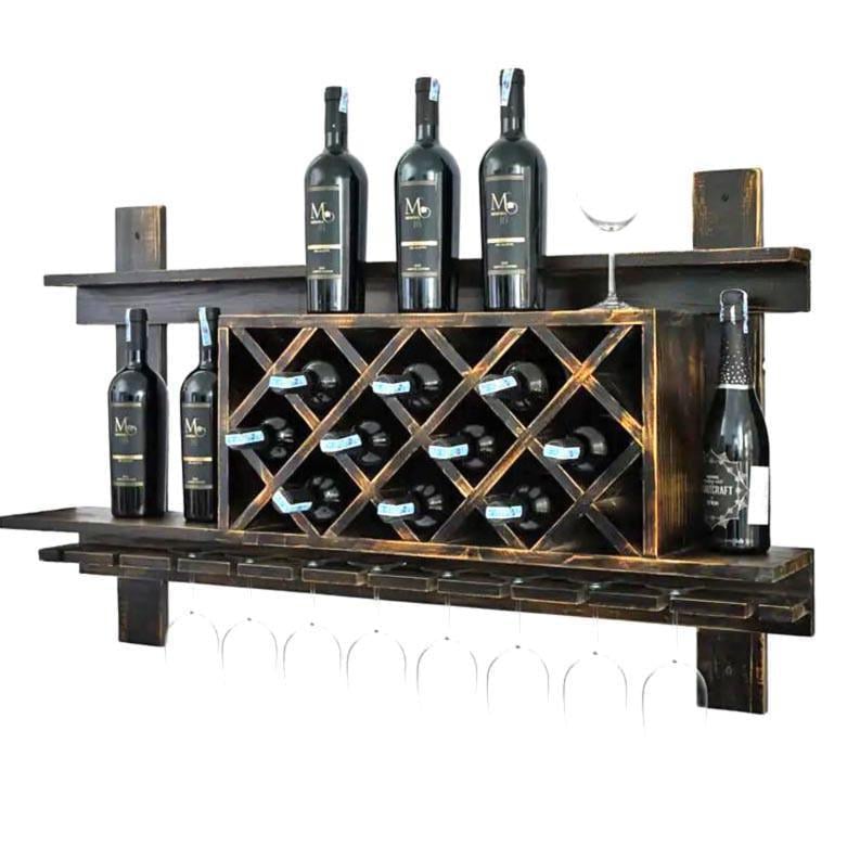 Полка для вина настенная из дерева Иликава Эспрессо (ПНК-020735)