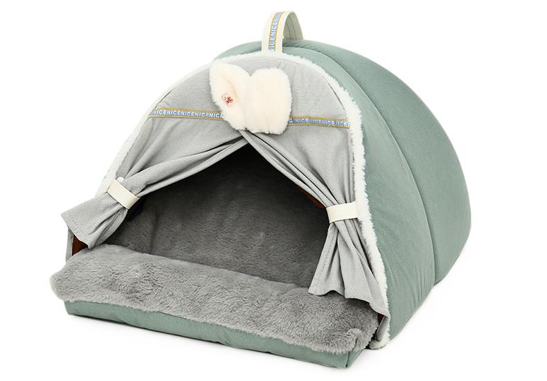 Лежак-домик Hoopet HY-W2490 Green-Gray M для котов