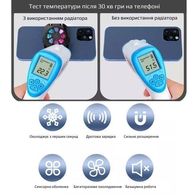 Охладитель для телефона Кулер для игр RGB 500 mAh и сенсорные эластичные напальчники - фото 11