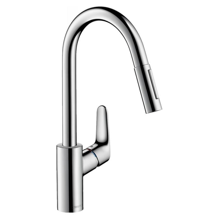 Cмеситель для кухни Hansgrohe FOCUS 73880000 с видвижной лейкой Хром (71911)