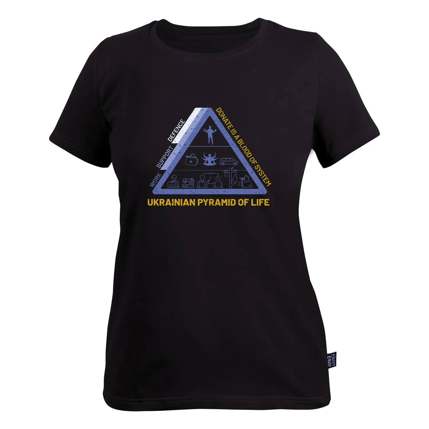 Футболка жіноча Ukrainian pyramid of life S Чорний (id_7131)