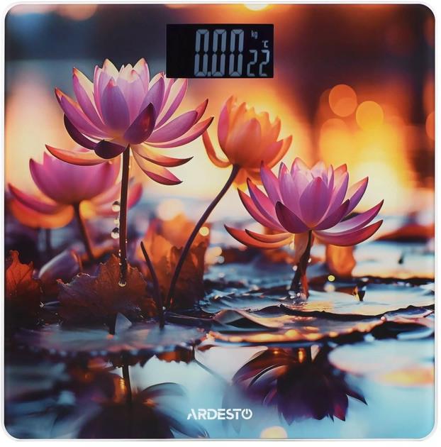 Напольные электронные весы бытовые Ardesto LOTUS (SCB-965LOTUS) стеклянные весы для дома 150кг Разноцветный