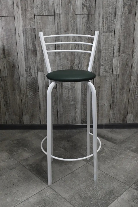 Барний стілець металевий 35х107 см Чорний/Білий (28373933)