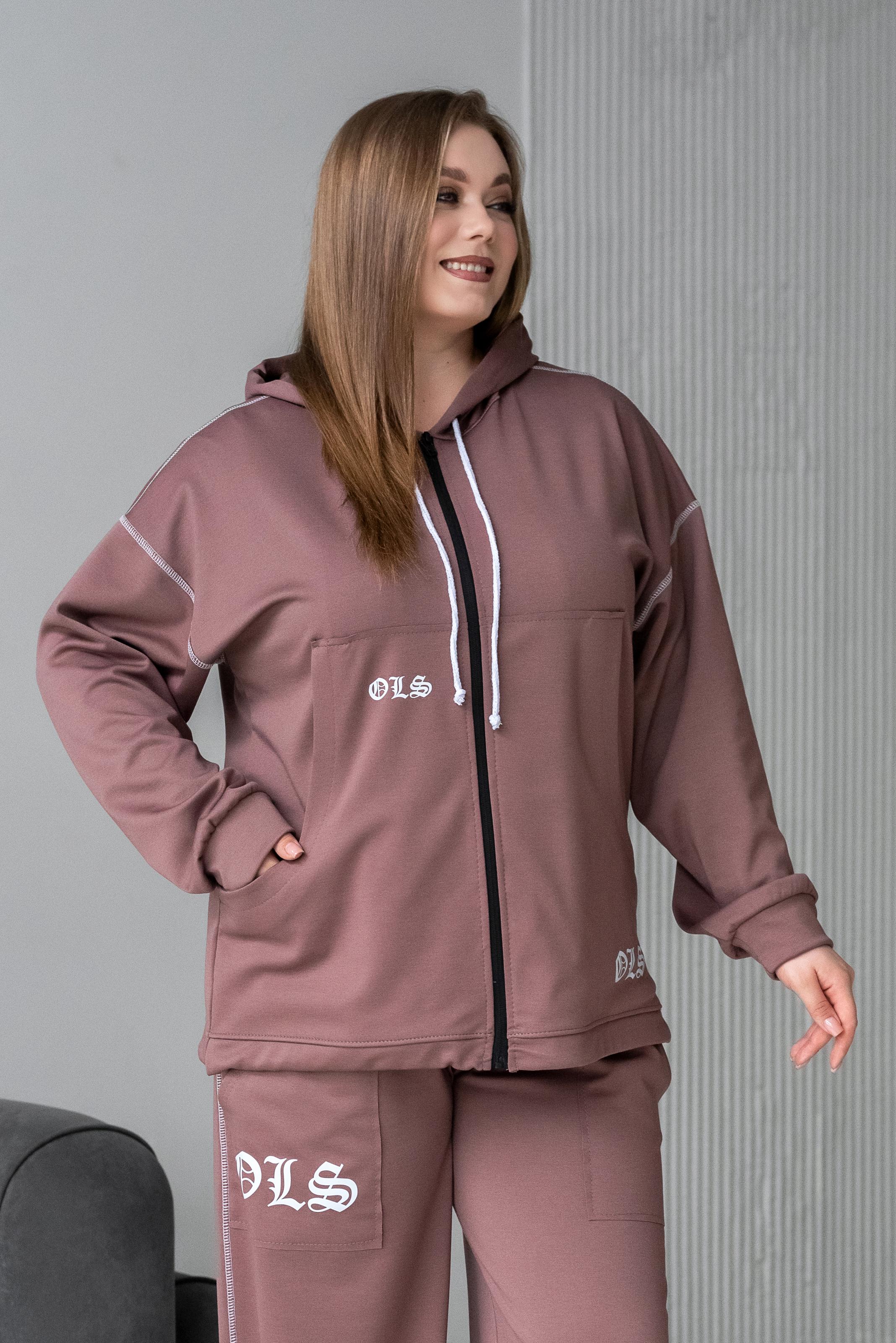 Спортивный костюм женский Милена р. 52 Коричневый (2288072925) - фото 2 Спортивный костюм женский Милена р. 52 Коричневый (2288072925) - фото 2