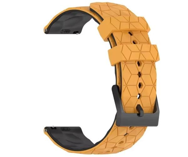 Ремешок силиконовый Structural Rhombus для смарт-часов 20 мм Черный с желтым (49614)