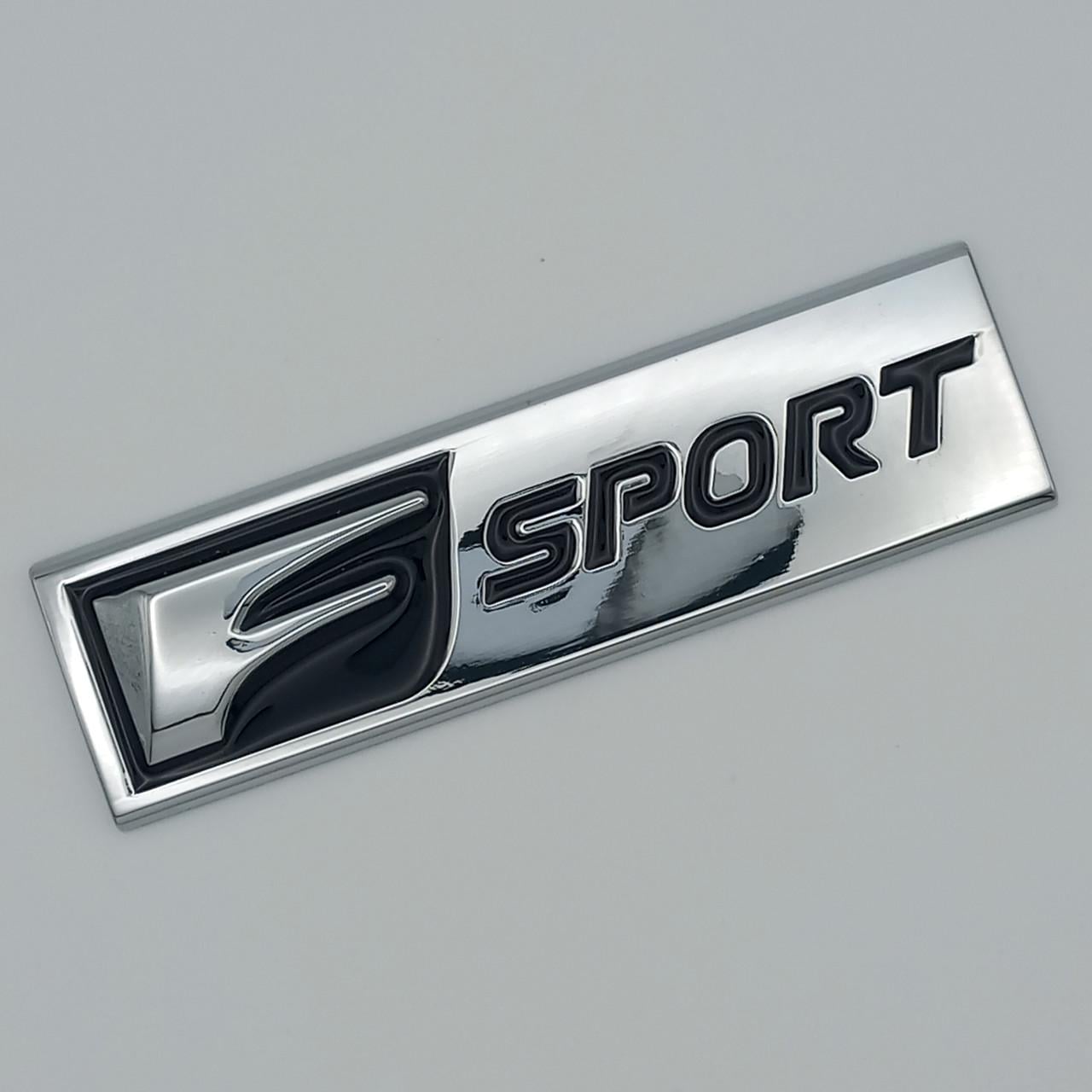 Эмблема надпись F SPORT Lexus металл 10х2,8 см Хром/Черный глянцевый (2700733999)