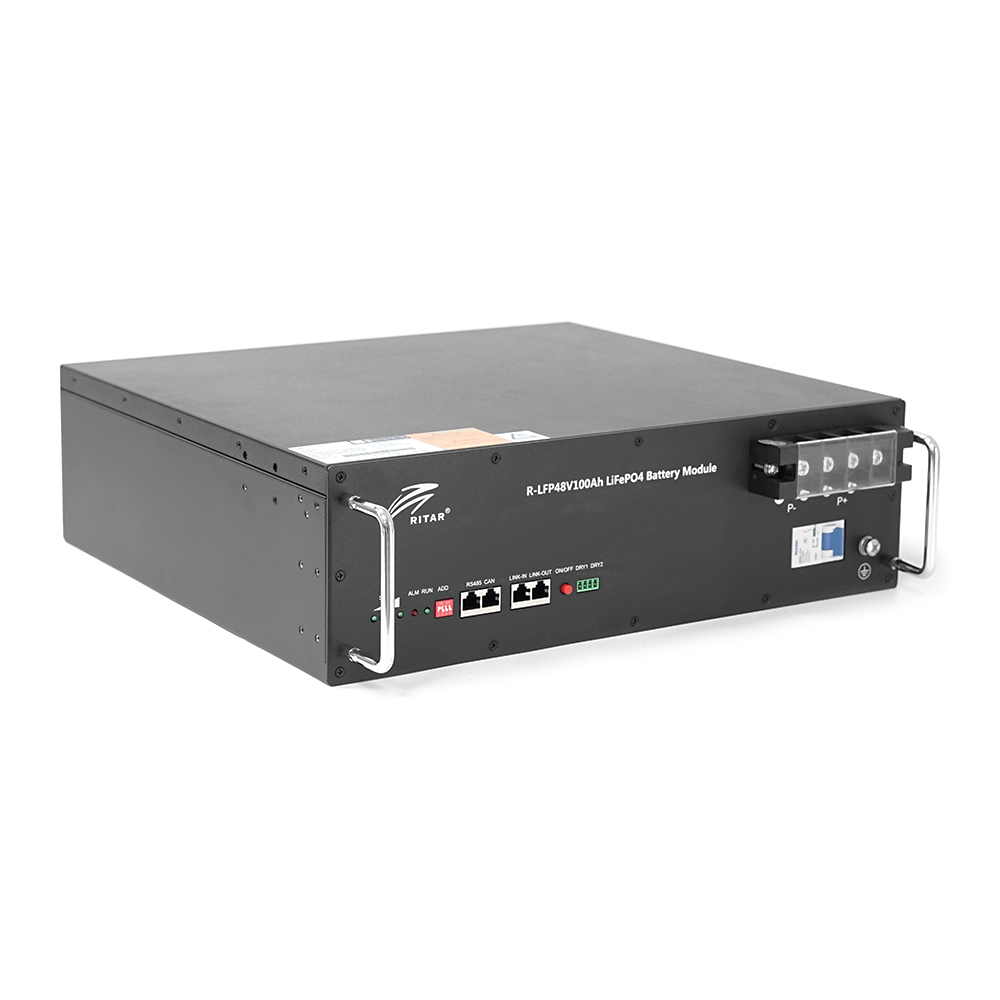 Аккумулятор Ritar LiFePO4 51,2V 100 Ah 5120Wh BMS100 для стойки для солнечных панелей (17049)