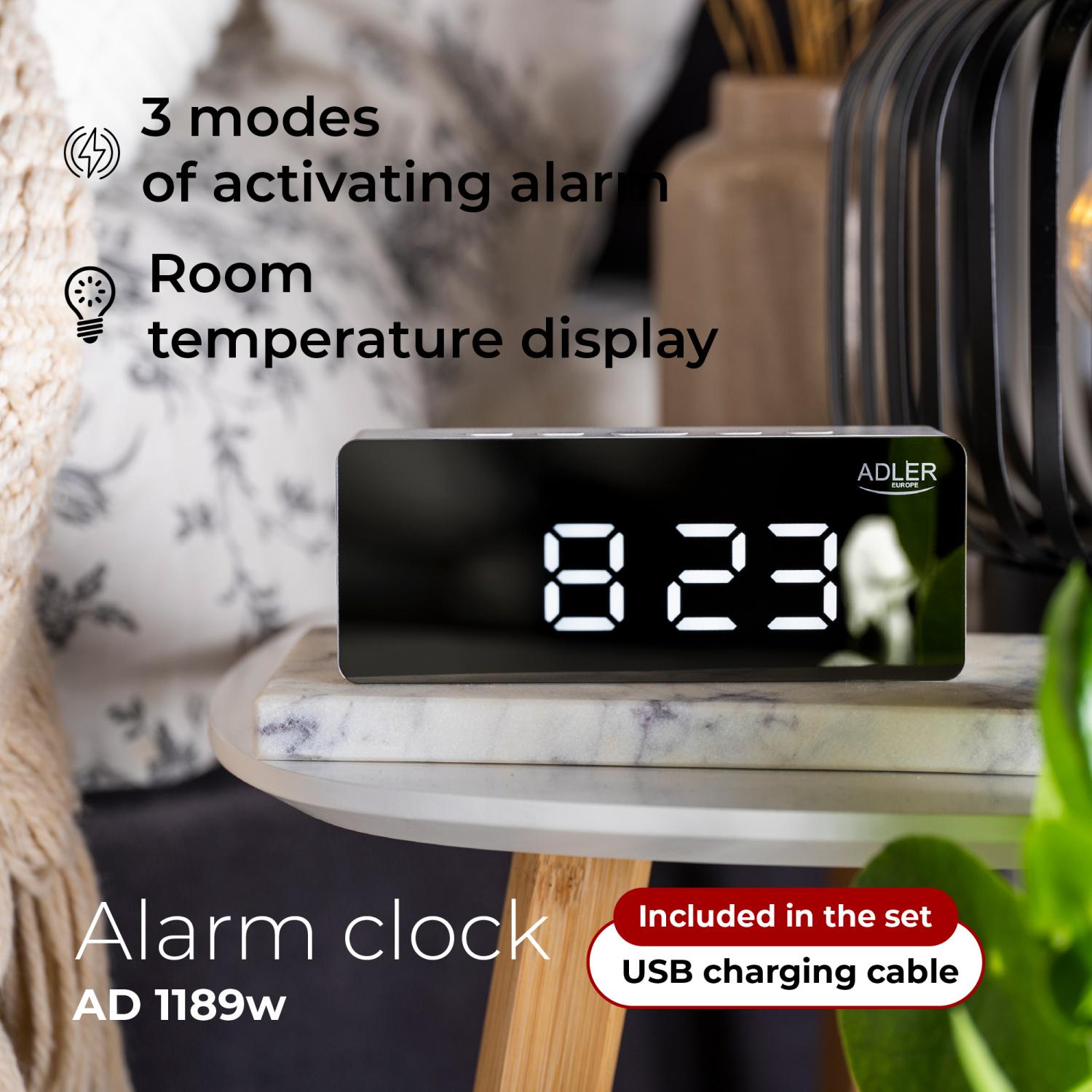 Часы Adler AD 1189 с термометром USB питания 3 режима сигнала (04085) - фото 11 Часы Adler AD 1189 с термометром USB питания 3 режима сигнала (04085) - фото 11