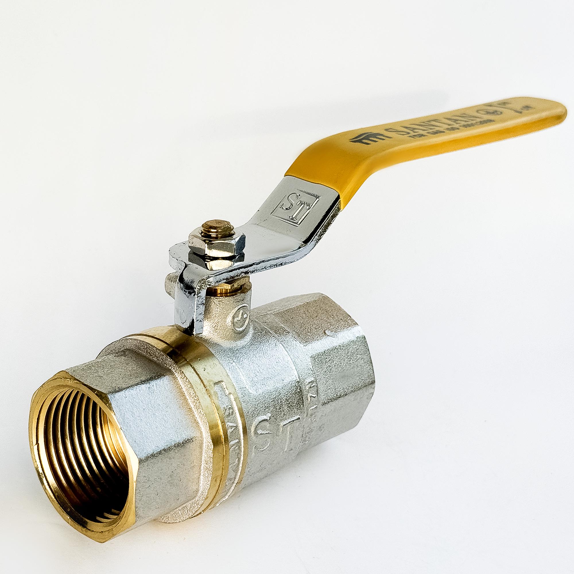 Кран шаровой для газа SANTAN PREMIUM 600 1" внутренний-внутренний Желтый (50148) Кран шаровой для газа SANTAN PREMIUM 600 1" внутренний-внутренний Желтый (50148)