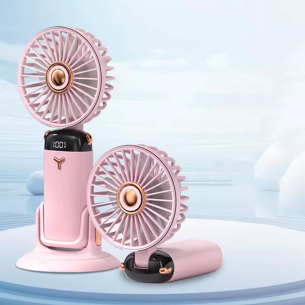 Міні-вентилятор портативний Portable Fan PF-10 USB акумуляторний 2400 мАг 4в1 Рожевий (SS-102) - фото 3 Міні-вентилятор портативний Portable Fan PF-10 USB акумуляторний 2400 мАг 4в1 Рожевий (SS-102) - фото 3
