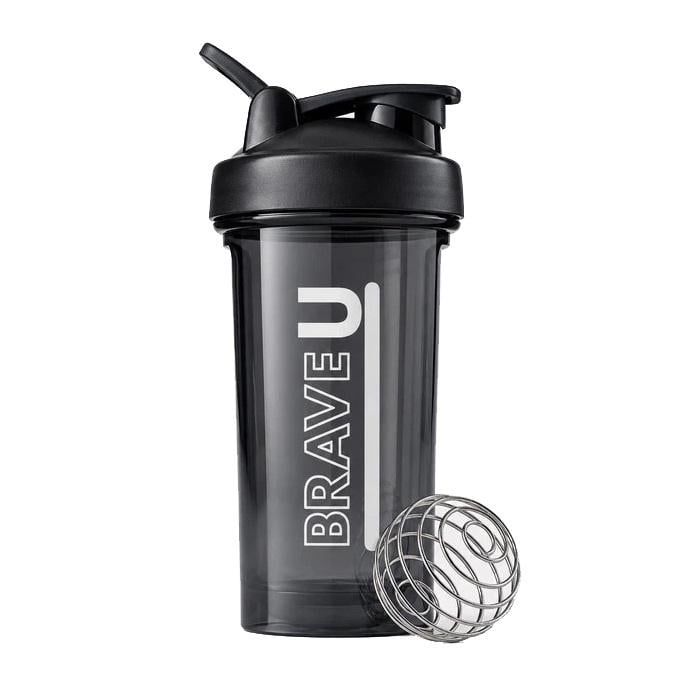 Шейкер для протеина и спортивного питания Brave U Shaker With Metal Ball 600 мл Черный