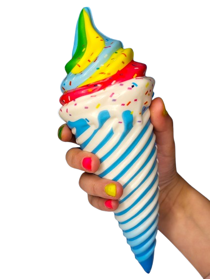 Антистресс игрушка сквиш Мороженое рожок 20 см Голубой микс - фото 2 Антистресс игрушка сквиш Мороженое рожок 20 см Голубой микс - фото 2