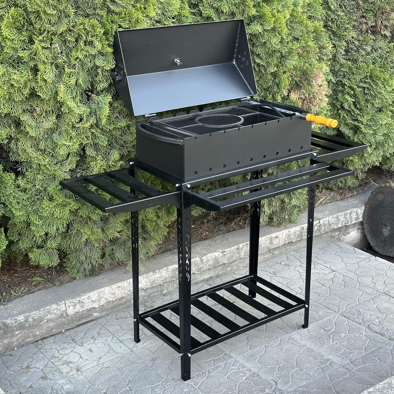 Мангал-барбекю Metalzavod Прометей на 9 шампурів 4 мм на дровниці 126,2х36,7х106,5 см (MBD9-4R-T) - фото 5 Мангал-барбекю Metalzavod Прометей на 9 шампурів 4 мм на дровниці 126,2х36,7х106,5 см (MBD9-4R-T) - фото 5