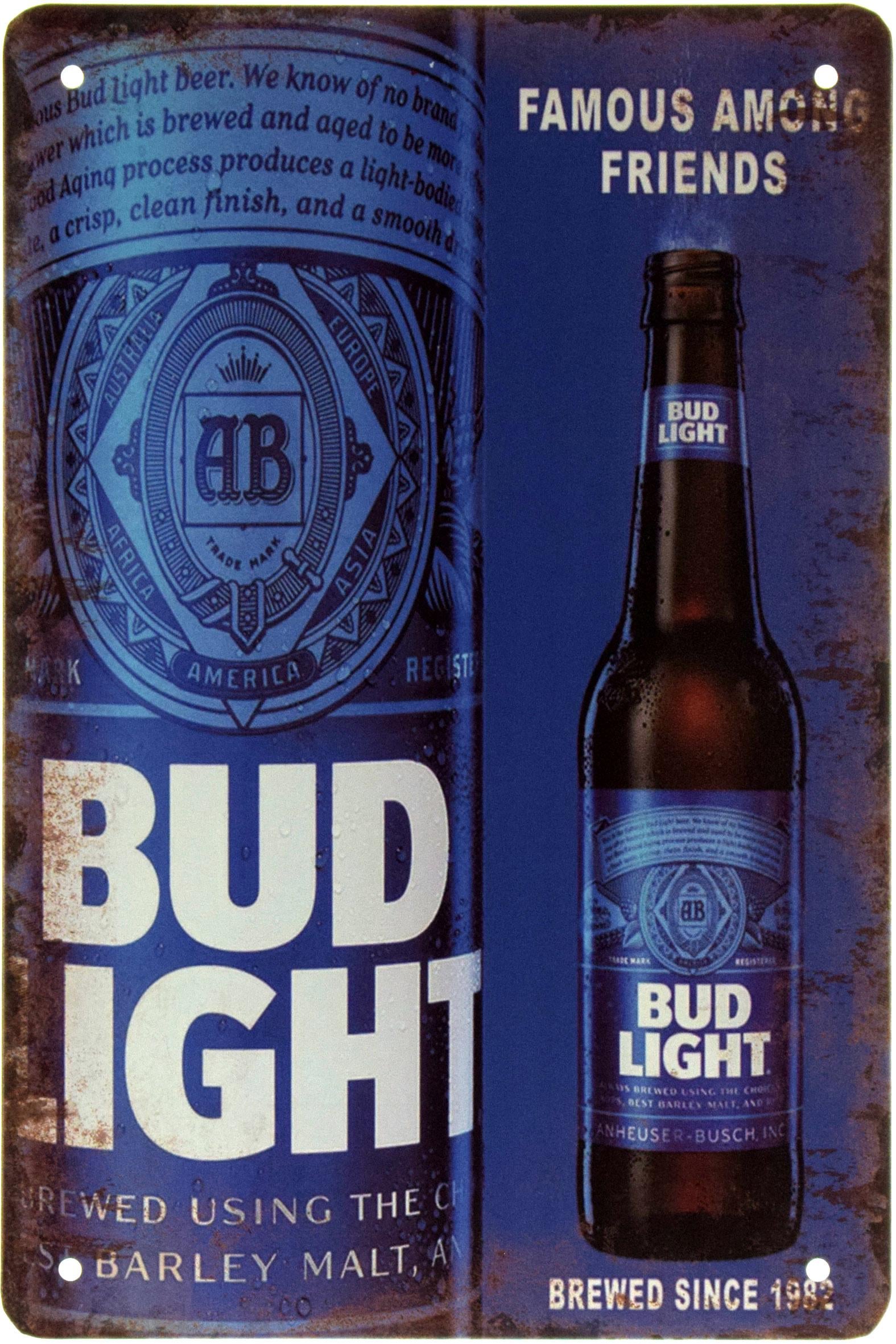 ᐉ Табличка металева Пиво Bud Light 20x30 см • Краща ціна в Києві