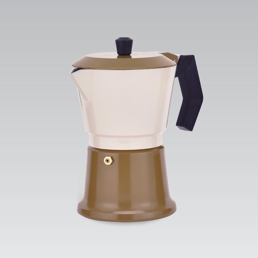 Кофеварка гейзерная Maestro MR-1657-9-BEIGE Espresso Moka для индукции алюминиевая 450 мл Бежевый (0508)