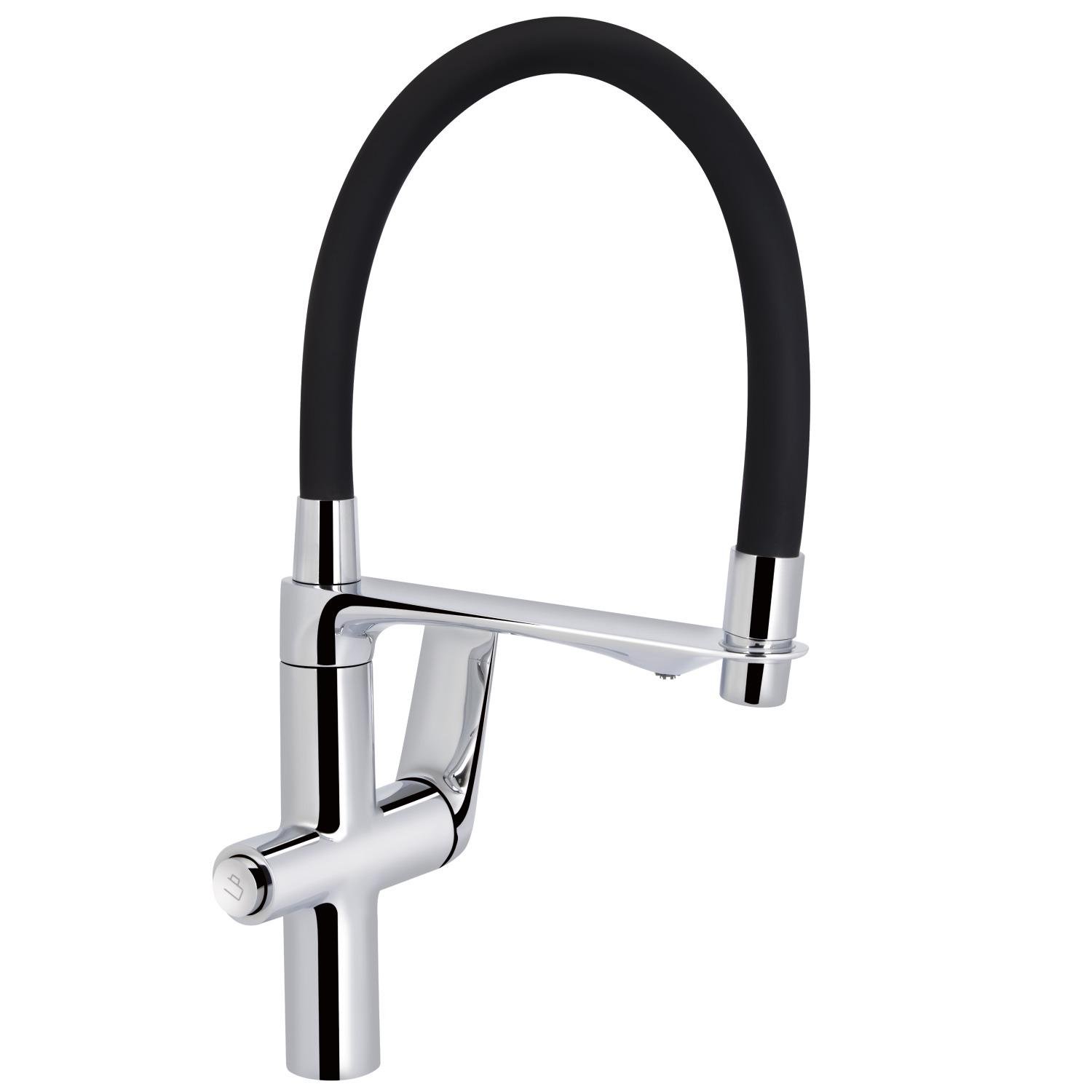 Смеситель для кухни Q-tap Vlasta New QTVLA364CRM45648 на две воды Черный (233668)