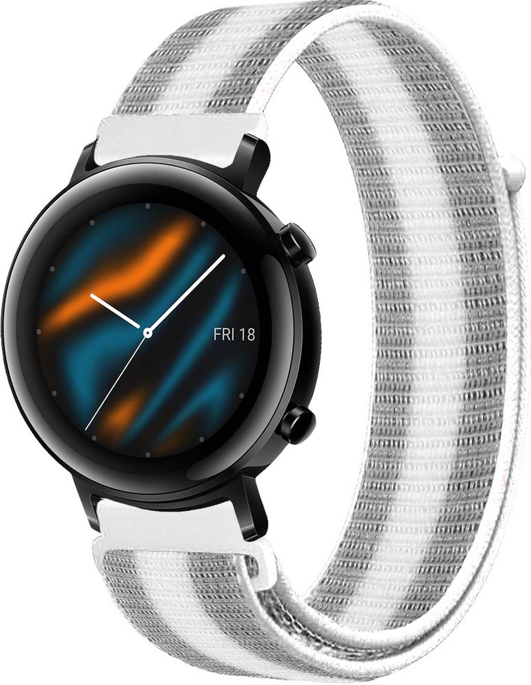 Ремінець нейлоновий Sport Loop для Huawei Watch GT 2 42 мм Silver/White (25515-58) Ремінець нейлоновий Sport Loop для Huawei Watch GT 2 42 мм Silver/White (25515-58)