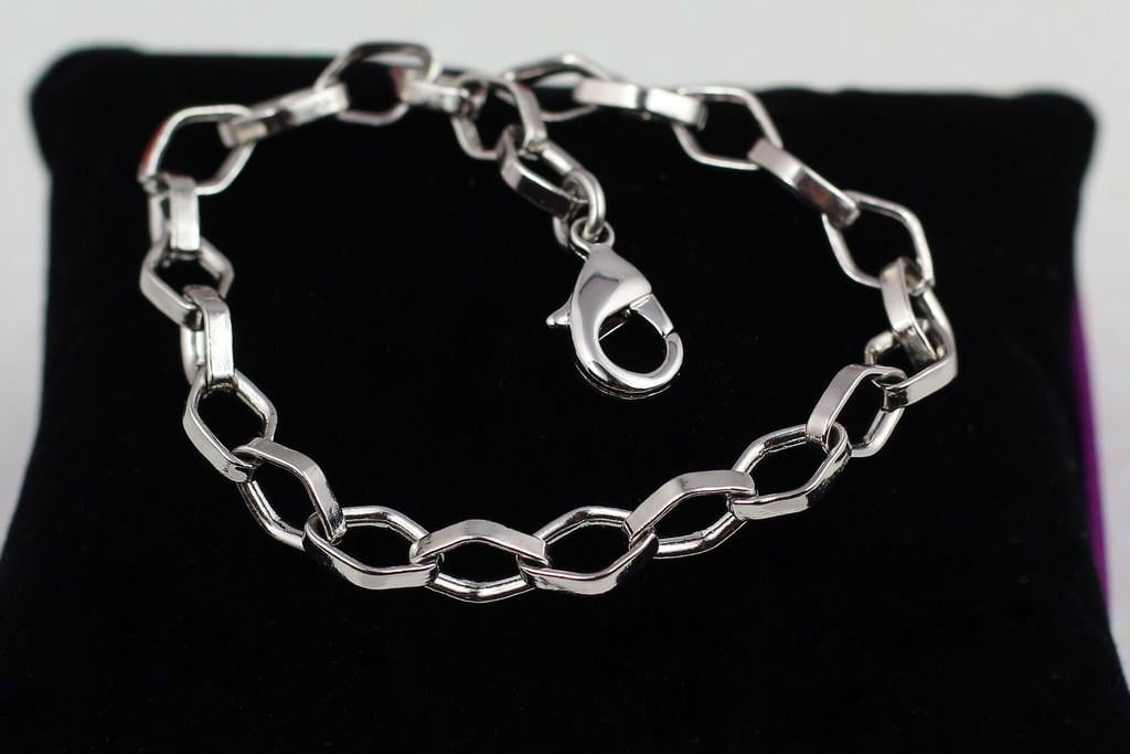 Браслет Xuping Jewelry Шестиугольные звенья 19,5 см 6 мм Серебристый (1450013378)