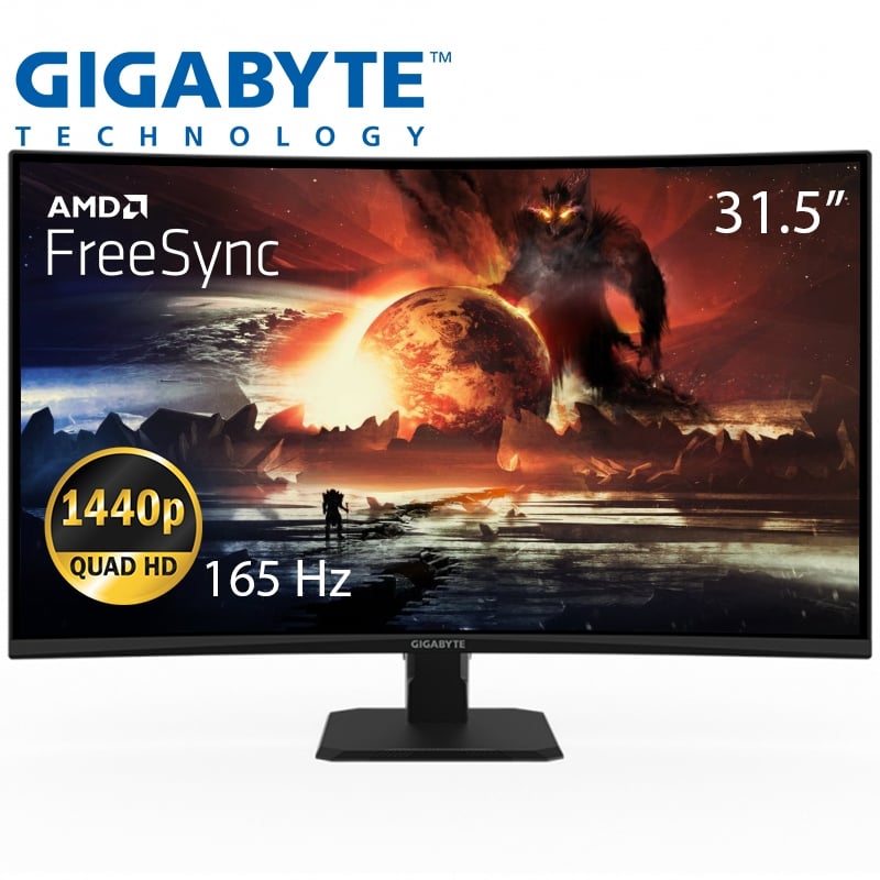 Монитор Gigabyte GS32QC Gaming Monitor изогнутый VA 2560x1440 QHD 31,5" (tf6287) - фото 2 Монитор Gigabyte GS32QC Gaming Monitor изогнутый VA 2560x1440 QHD 31,5" (tf6287) - фото 2