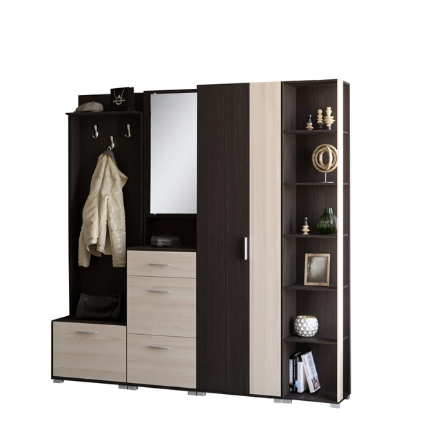 Прихожая Эверест Бриз-4 Венге/Дуб молочный (EVR-20497)