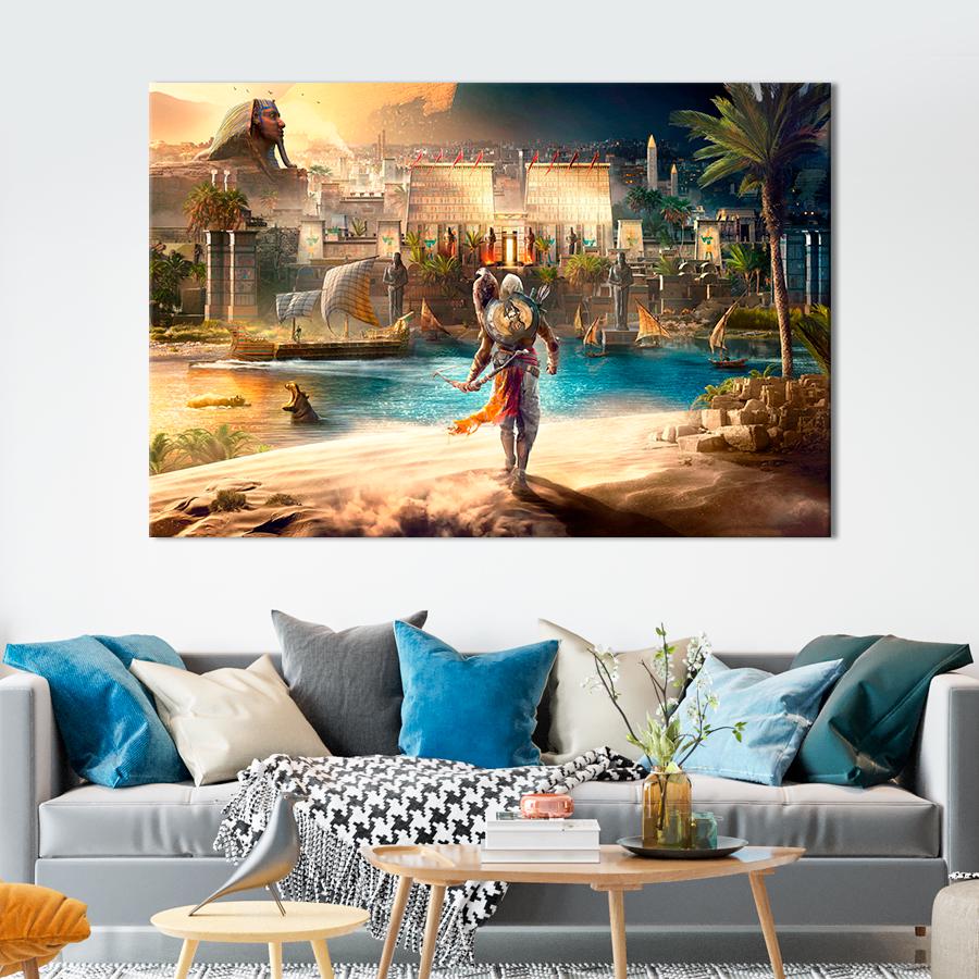 Настенний декор Яркий постер игры Assassin's Creed: Истоки 51x34 см (A207-1)