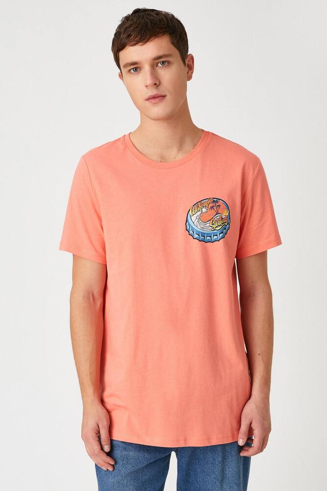 Футболка Koton 2YAM11207x37 чоловіча M Рожевий (186727)