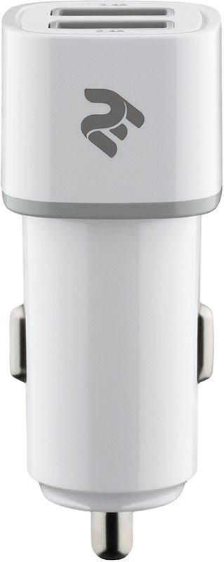 Пристрій зарядний автомобільний 2E Dual USB Car Charger 2,4A White