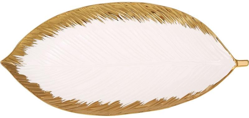 Набор блюда Gold Luxury Письмо с золотой каймой 2 шт. 43x20 см Золотой