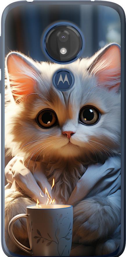 Чохол на Motorola Moto G7 Power Білий кіт (5646u-1657-42517)