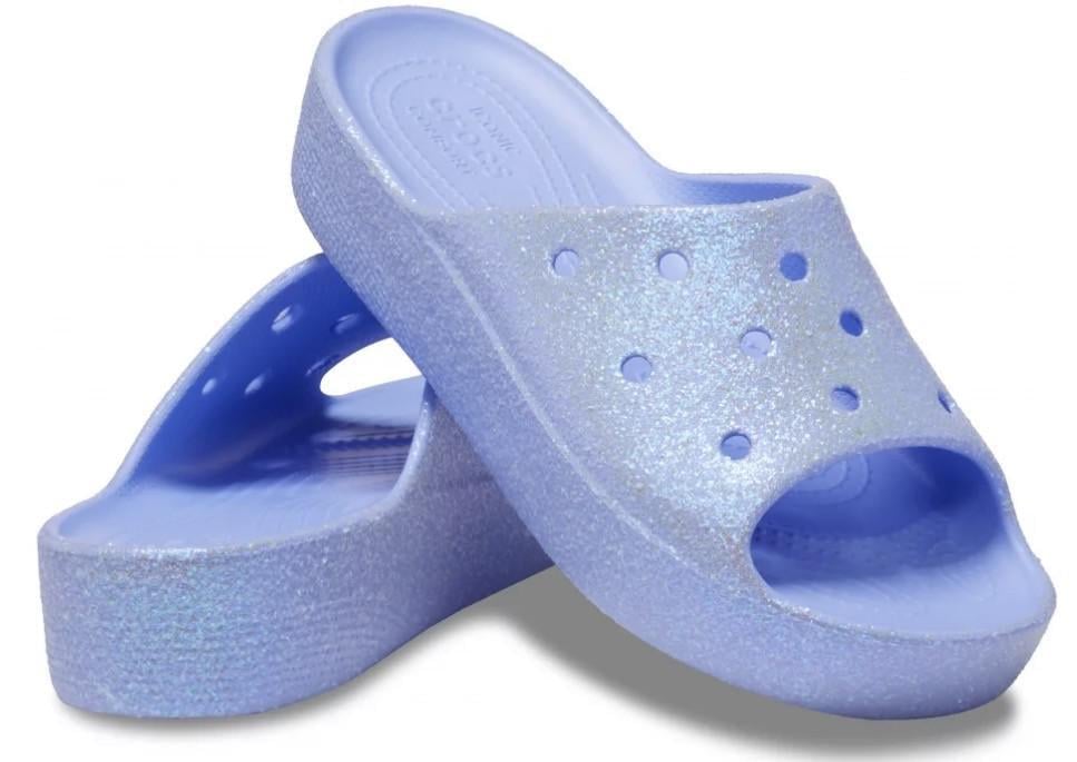 Шльопанці жіночі Crocs Classic Platform Slide Blue Calcite / Multi р. 36-37 Блакитний (23574)